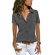 thumbnail image 4 of Verano y otoño nuevas camisas de mujer solapa camisas de manga corta ropa de mujer MABOTO Redwine M, 4 of 4
