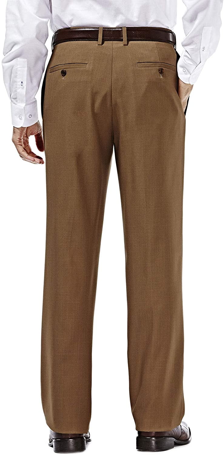 white christmas dresses Haggar E-CLO Stria Dress Pants, Flat Front in Blue main image 1