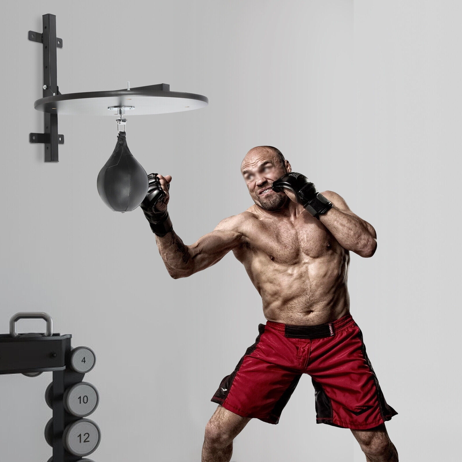 Speed Bag Platform Kit, Gym Heavy Duty Boxing Training Equipment w/Punching Ball
