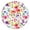 Floral, variant on Tablecloth Mandala Inspired Paisley Exotic Artwork Waterproof Round Cover with Elastic Edges and Back for Home