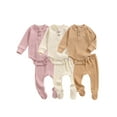 thumbnail image 2 of Tretra 0-18M Newborn Infant Girl Winter Clothes Knit Romper Onesie Footie Pants Baby Sleeper Outfits Pink, 2 of 8