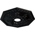 thumbnail image 3 of Ekena Millwork 18"OD x 3 1/2"ID x 1 1/2"P Nottingham Ceiling Medallion (Fits Canopies up to 4 5/8"), Hand-Painted Jet Black, 3 of 5