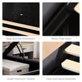 thumbnail image 5 of Queen Size Bed Frame with Lift Up Storage, Upholstered Platform Bed with Vertical Channel Headboard, No Box Spring Needed, Hydraulic Storage, Grey Linen, 5 of 8