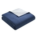thumbnail image 4 of VCNY Home Embroidered 3-Piece Blue Pick Stitch Microfiber Quilt Set, Full/Queen, 4 of 6