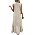thumbnail image 7 of AherBiu Boho Dresses for Women Sleeveless V Neck Ruffle Summer Tank Dress Beach Flowy Tall Sundresses, 7 of 7