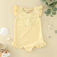 thumbnail image 2 of Toimothcn Girl's Swimsuit Sleeveless Casual Solid Color One Peice Bathing Suit Quickly Dry Cover Up Swimwear 12-18 Months, 2 of 4