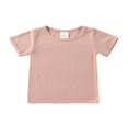 thumbnail image 2 of 2 Pcs Unisex Casual Outfits  Baby Solid Color Short Sleeve  Neck Pullover + High Waisted Pants, 2 of 3
