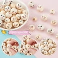 thumbnail image 4 of Smile Face Wood Beads, 180pcs 6 Styles Natural Wooden Beads 12/13/16/18mm Wood Spacer Beads Ball Wooden Loose Beads for Craft Jewelry Making Bracelets Necklaces Keychains Handmade Favors, 4 of 6