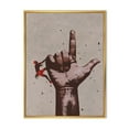 thumbnail image 1 of Designart Doigt pointant vers le haut signe avec grimpeur ART MURAL À CADRE FLOTTÉ, 1 of 4