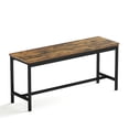thumbnail image 7 of Bar Table with 2 Dining Benches, Kitchen Table Counter with Chairs, Industrial for Kitchen Breakfast Table, Living Room, Party Room,Brown,43.3″L x 23.6″W x 29.9″H, 7 of 7
