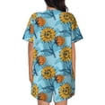 thumbnail image 3 of Kdxio Sunflowers Print Pajamas Sets for Women Short-Sleeved Pjs with Lounge Shorts Two Piece Sleepwear S-4XL, 3 of 9