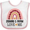 thumbnail image 3 of Inktastic Grammy and Papaw Love Me Girls Granddaughter Girls Baby Bib, 3 of 4