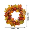 thumbnail image 3 of SkyAuks 14 Inch Fall Wreath Autumn Decorations for Front Door with Maple Leaves Pumpkins and Berries Harvest Thanksgiving Halloween Farmhouse Decor Indoor Outdoor Wall Window Hanging,, 3 of 7
