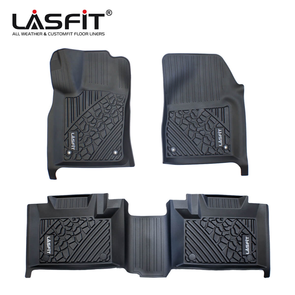 Lasfit Floor Liners for 2013 2014 2015 Dodge Durango (2nd Row Bench Seat Only) / Jeep Grand 2014 Dodge Durango All Weather Floor Mats