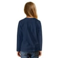 thumbnail image 2 of Xixirimido Snowman Berries Christmas Blue Pattern Girls Long Sleeve Shirts Cute Kids Fashion Crew Neck Tunic Tops Tie-hem Tees for Fall Winter, Size 5-6, 2 of 7