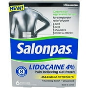Salonpas Lidocaine Maximim Strength Pain Relieving Gel-Patch 6 ea (Pack of 3)