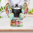 thumbnail image 5 of Cartoon Birthday Cake Heat Resistant Microwave Oven Gloves Set for BBQ Baking Grilling,Baking Gifts Cooks for Women,Housewarming Gifts for New Home, 5 of 6