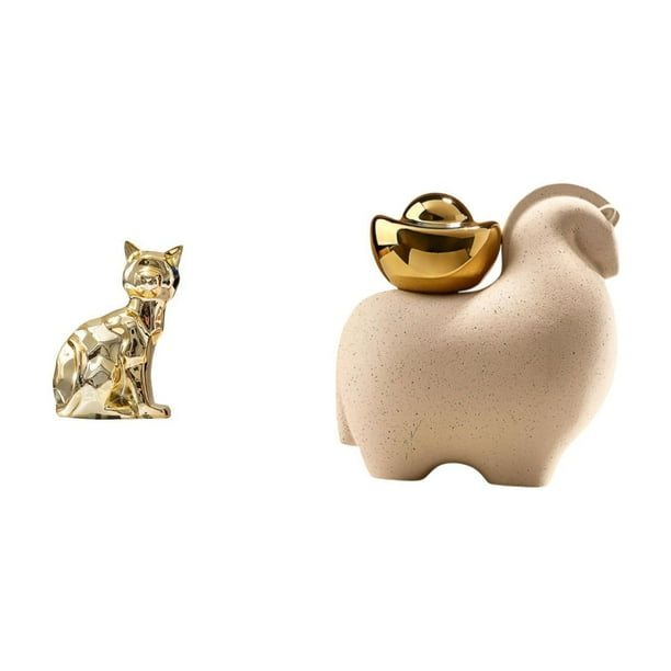 Estatua De Gato, Figura Decorativa, Escultura Animal, Artesanía, Adorno Para Chimenea, Miniatura De Animal, Decoración De Mesa, Decoración Creativa Para El Hogar, Figura Feng Shui China Para