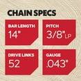 thumbnail image 5 of Oregon R52 Saw Chain for 14" Bar -52 Drive Links (1 Pack), 5 of 12