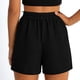 thumbnail image 3 of Pantalones Cortos de Ajuste Suelto para Mujeres Moda Casual Alta Cintura de Lino Mezcla Pantalones Cortos con Bolsillos, Poliéster Suave Recto Sólido Fondo de Verano para Diario, 3 of 6