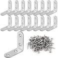thumbnail image 1 of Juego de corsés de esquina de acero inoxidable con soporte en L, 16 piezas con tornillos, 1 of 7