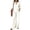 White, variant on Linen Sets For Women 2 Piece Summer Long Sleeve V Neck Shirts Matching Wide Leg Lounge Pants Resort Beach Vacation Outfits/Beige/L
