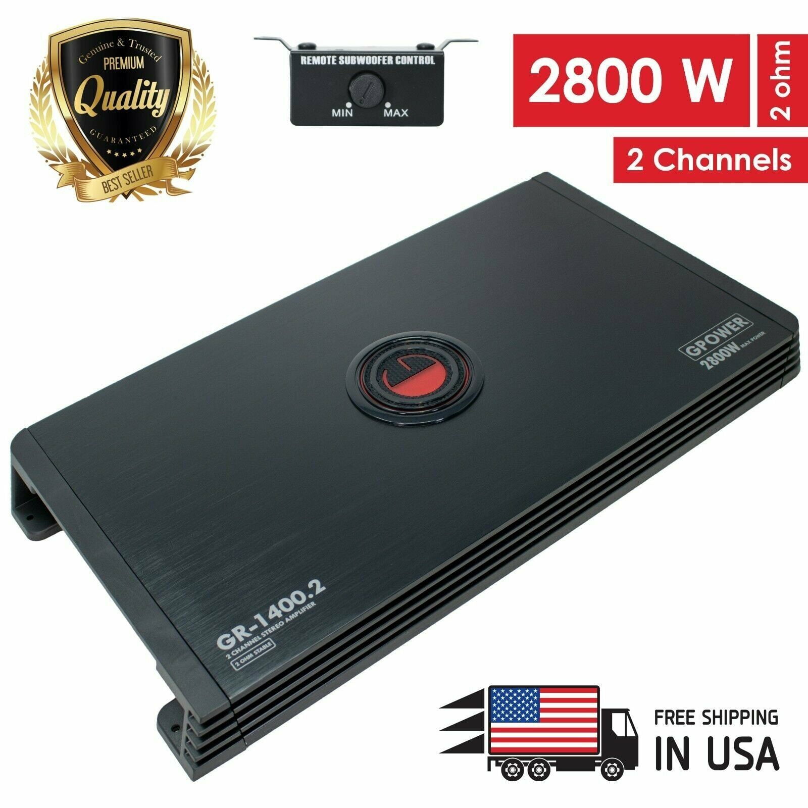 New Gravity 2 Channels 2800W Amp Class A/B Car Audio Stereo Amplifier