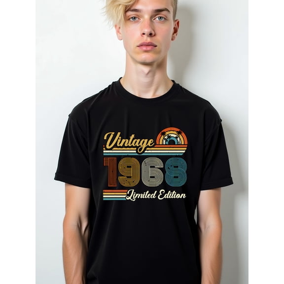 1968 Vintage Limited Edition Tee men's t shirts black graphic summer Wearable year-round Everyday and weekend wear Casual Unisex Shirt Cotton tshirts
