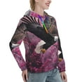 thumbnail image 6 of Xecao Flower Bald Eagle Pattern Hoodies for Women Sweatshirts Long Sleeve Sweatshirts Pullover Outfits with Pocket-XX-Large, 6 of 7
