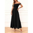 thumbnail image 4 of PRETTYGARDEN Womens Off Shoulder Maxi Summer Dresses Elegant Mesh Aline Swing Ruched Flowy Cocktail Wedding Guest Dress, 4 of 9