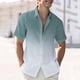 thumbnail image 5 of Camisas de Manga Larga para Hombres Moda Casual Impresión Cuello de Vuelta Blusa Transpirable para Diario Y de Negocios, 5 of 6