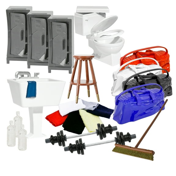 Locker Room Match Accessory Set for WWE & AEW Wrestling Action Figures