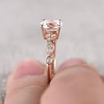 thumbnail image 4 of Antique Design 1.50 Carat 6mm Round Cut Morganite and Diamond Moissanite Engagement Ring Jewelry with 18k Gold Plating, 4 of 5