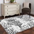 thumbnail image 3 of Summer Black Ocean Coral 3x5 Area Rugs for Living Room, Gray Gradient Sea Marine Life Non Slip Floor Mat Washable Low-Profile Indoor Carpet for Bedroom, Dining Room, Bathroom, 3 of 9