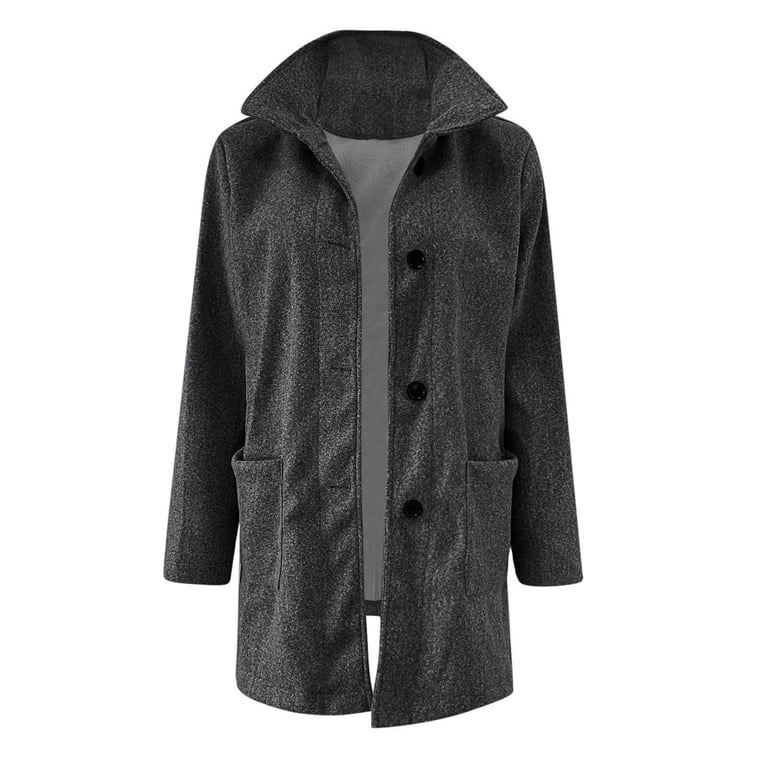 plus size winter dress coats Aohooy Womens Wool Notched Lapel Collar Solid Winter Midi Peacoat Single Breasted Long Sleeve Trench Coat Purple,XL midi dresses/tights Shein Priv Shein Plus Size