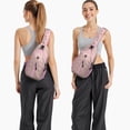 thumbnail image 6 of Sling Backpack,Pink Christmas Gingerbread Pattern Crossbody Bag with Water Bottle Holder,Waterproof Sling Bag for Men/Women with Chest Phone Holder for Hiking,Travel, 6 of 6