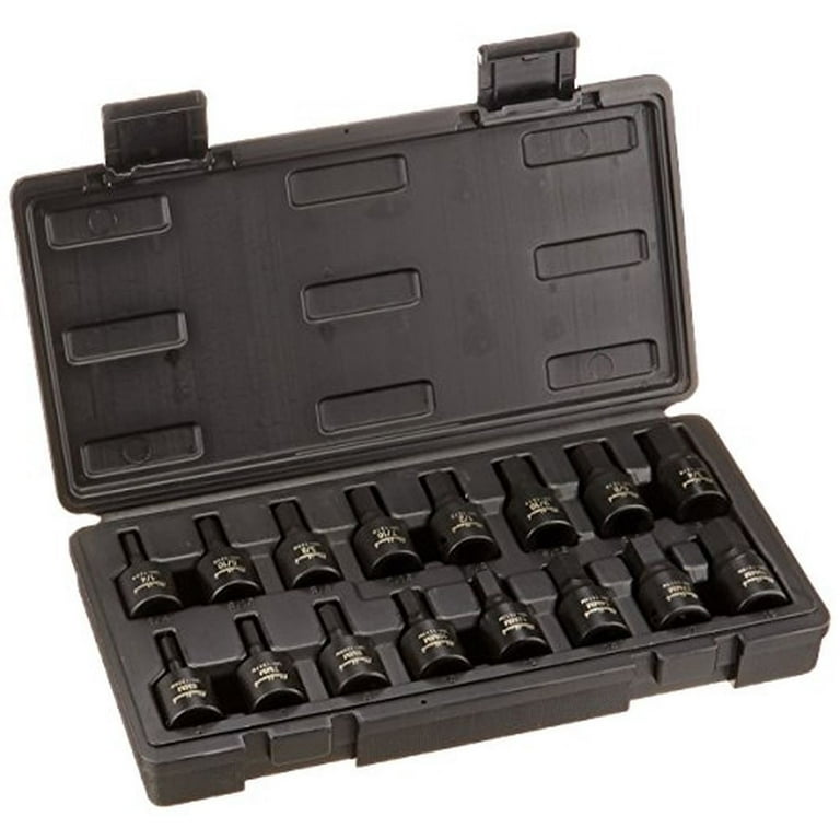 ダークコード 16P Blackhawk 16 Point Piece Hex Bit Impact Socket Sets, 1/2 in