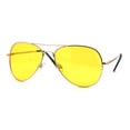 thumbnail image 2 of SA106 Mens Polarized Metal Rim Night Driving Lens Aviator Sunglasses Gold, 2 of 3