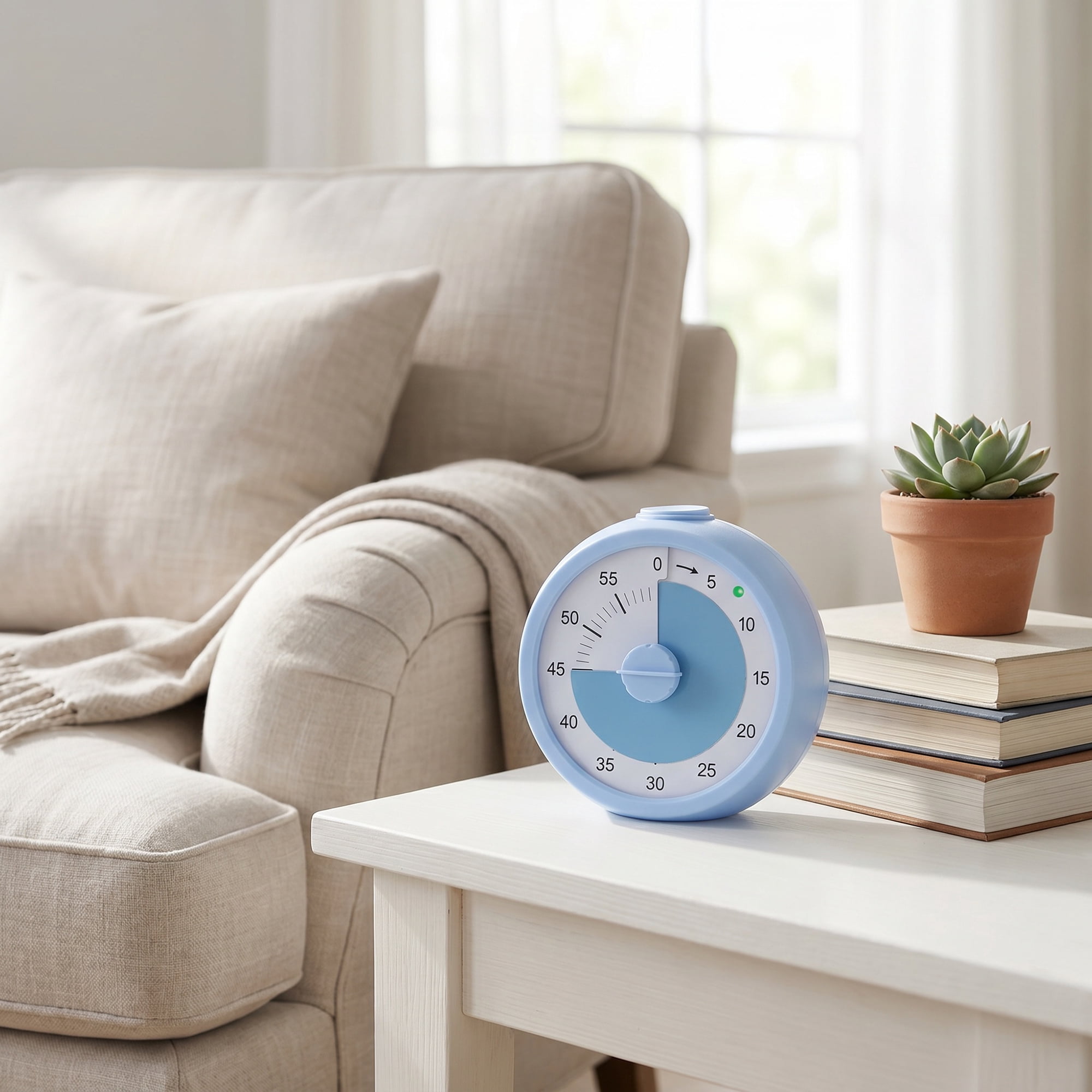 Unique Bargains Simple 60 Minute Timer Digital Visual Timer for Students Blue Circle