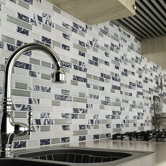Agiferg 3D Self Adhesive Wall Tiles Clever Tiles Glitter Mosaic Self Adhesive Tiles