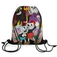 thumbnail image 2 of The Cuphead Show Drawstring Backpack Sports Gym Bag Water Resistant String Bag Cinch Bag for Women Men, 2 of 7
