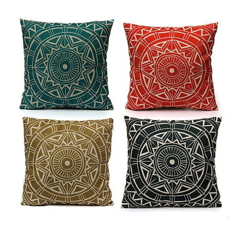 Meigar Compass Vintage Throw Pillow Cushion Cover 18''x18'' Cotton Linen PillowCase Standard Decorative Pillowslip Pillow Protector Cover Case for Sofa Couch Chair Car