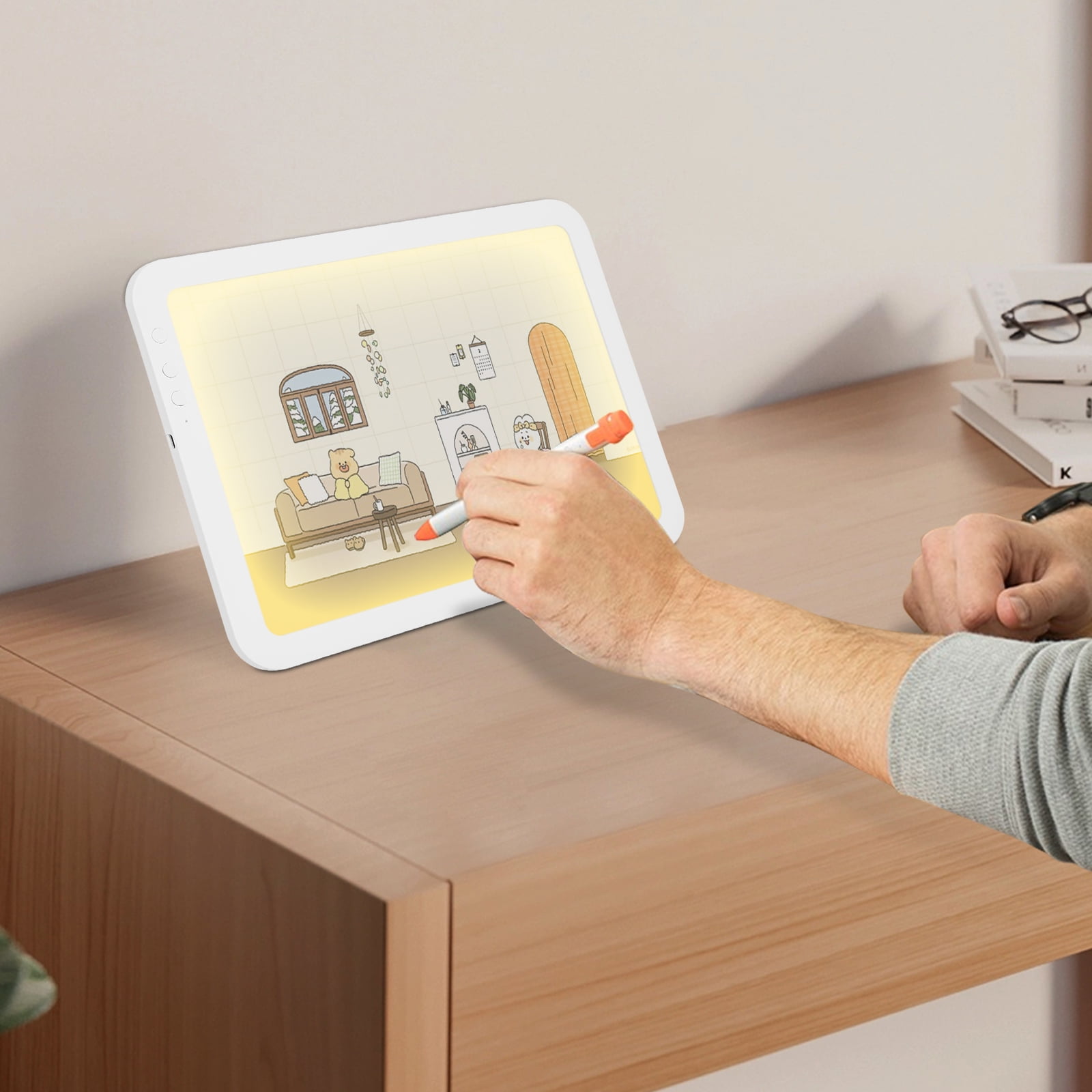 Rechargeable A4 LED Light Pad, Light Box for Tracing, Powered by 3500mAh Lithium Battery 6 Levels of Brightness, Type-c Cable, Light Board/Box for Tracing, Diamond Painting, Sketching & Drawing
