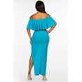thumbnail image 3 of Solid Ruched Spaghetti Strap Tank Top And Midi Skirt Two Piece Set Turquoise L, 3 of 5
