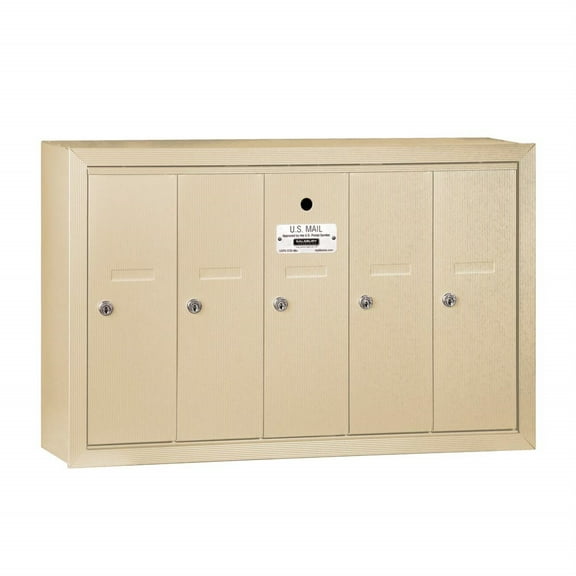 Vertical Mailbox - 5 Doors - Sandstone - Surface Mounted - USPS Access