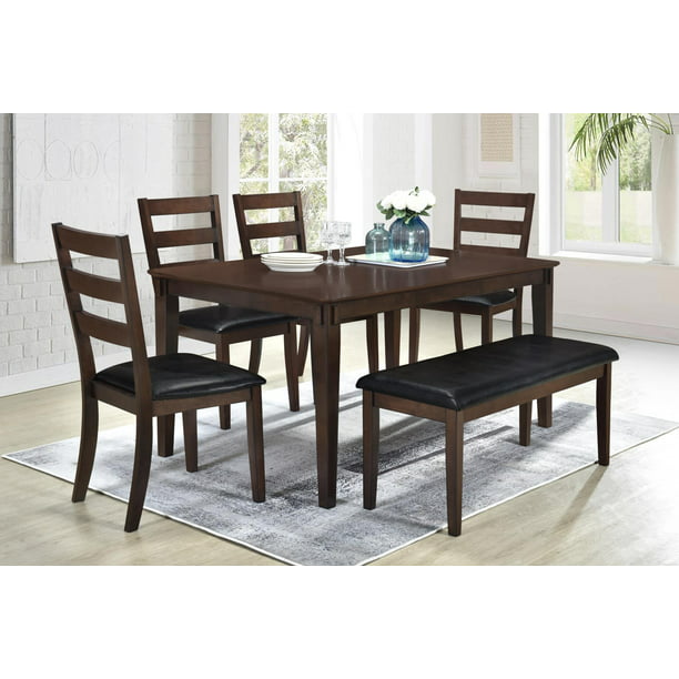Gtu Furniture Dining Room Table Set 6, Dining Room Set With Leather Seats