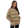 thumbnail image 7 of SCRAWLGOD Christmas Tree Stripe Print Green Beige Womens Crewneck Sweatshirt Casual Loose Fit Tops Long Sleeve T Shirt with Pockets Comfortable Fashion Oversized Fall Winter Clothes, M, 7 of 7