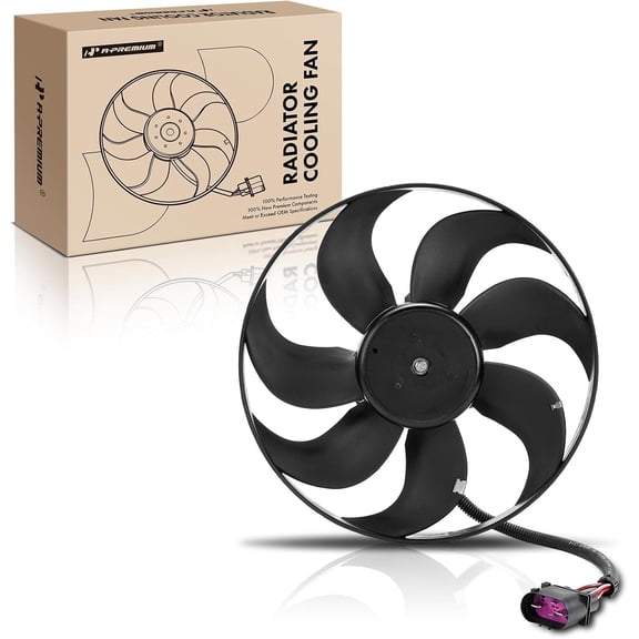 A-Premium Engine Radiator Cooling Fan Assembly Compatible with Select Volkswagen Models - Beetle 1999-2004 - Replace# 1C0959455A