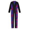 thumbnail image 5 of iiniim One-piece Kids Girls Full Body Sport Jumpsuit Long Sleeve Bodysuit Dance Yoga Gymnastic Unitard Blue Leopard 14, 5 of 7