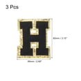 thumbnail image 2 of Chenille Letters H Patches Large Size 80mm/3.15 Inch Golden Glitter for Clothing,Shoes,Hats 3PCS(Black), 2 of 5